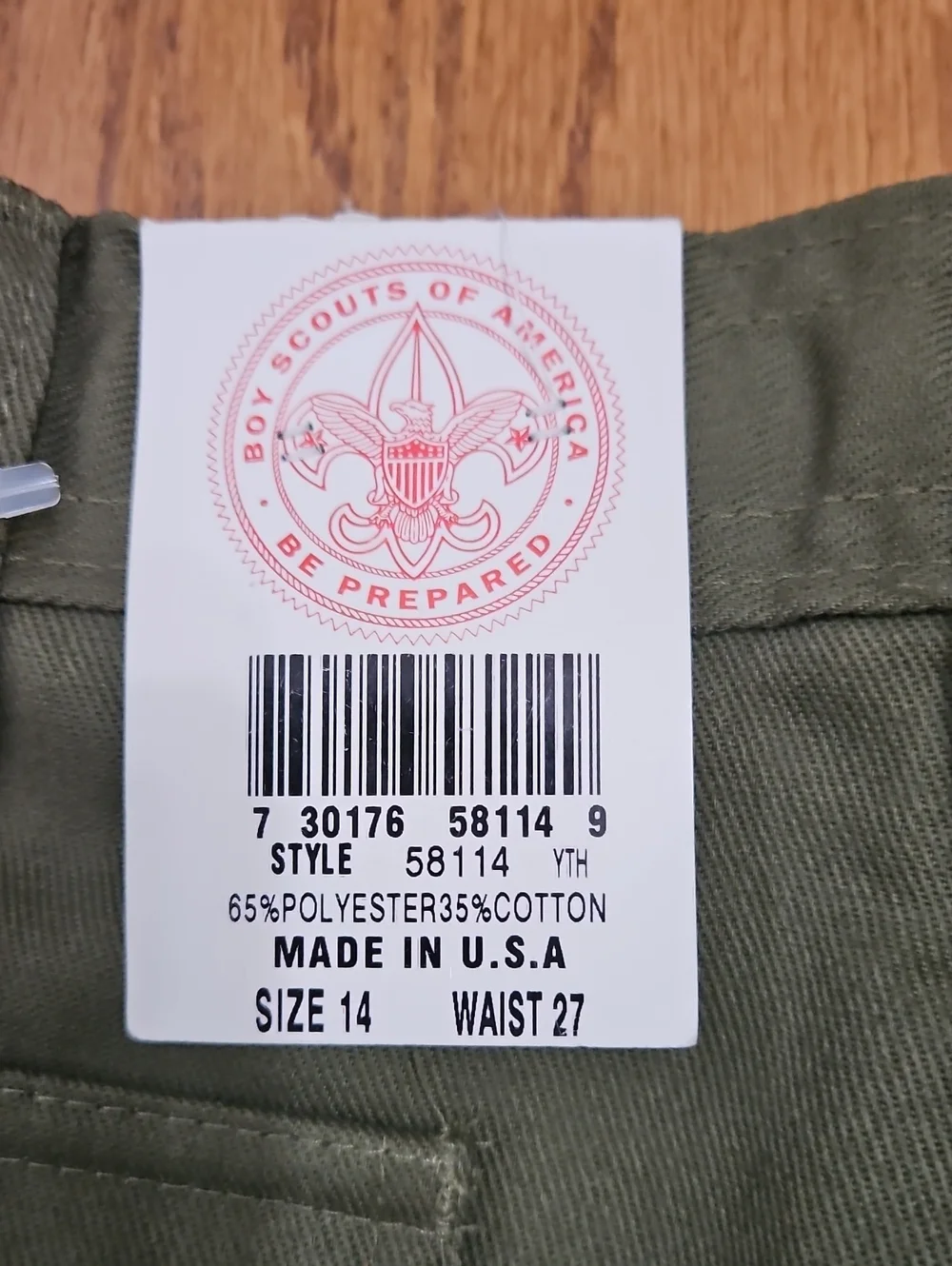 Vintage Boy Scouts of America (BSA) official uniform shorts Sz 14 Waist 27 NWT